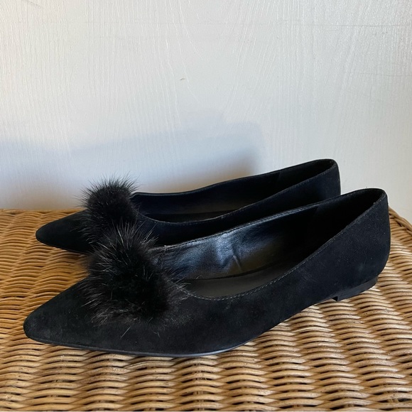 Catherine Malandrino Rabbit Fur Point Toe Flats - Picture 6 of 8